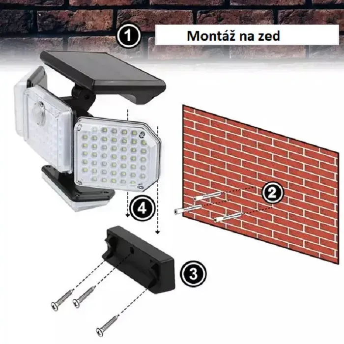 SOLAR S181 Solární nástěnné světlo s PIR čidlem