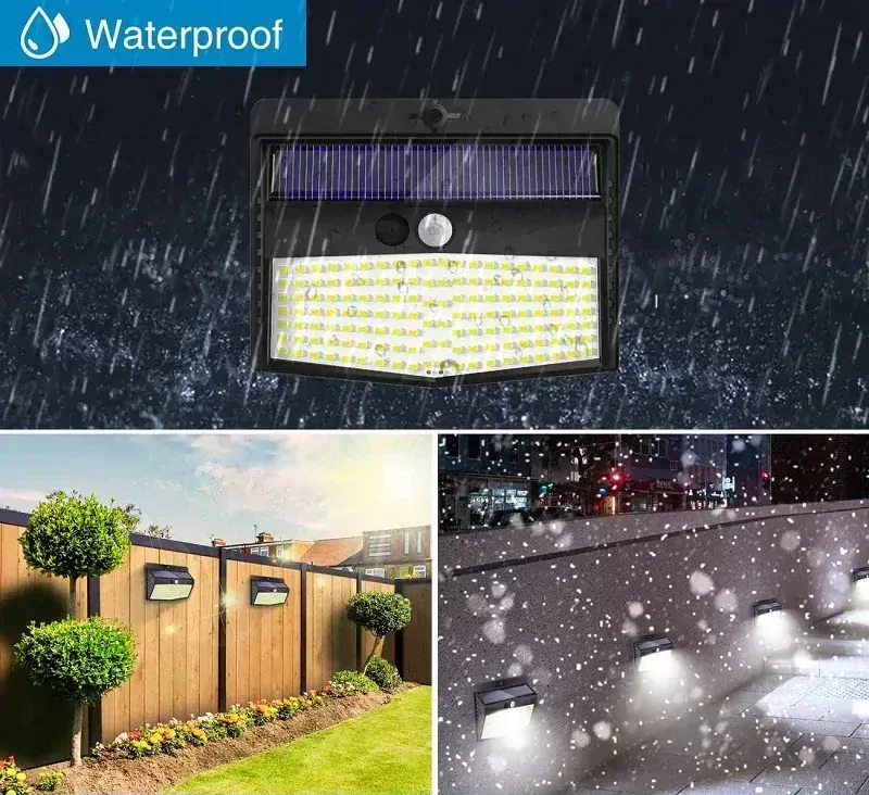 Solar 136/6 Solární LED světlo s PIR čidlem 136x LED set 6 kusů