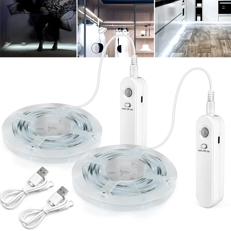 B2/4MCB LED pásek pohybový senzor čistá bílá baterie 2x 2 metry