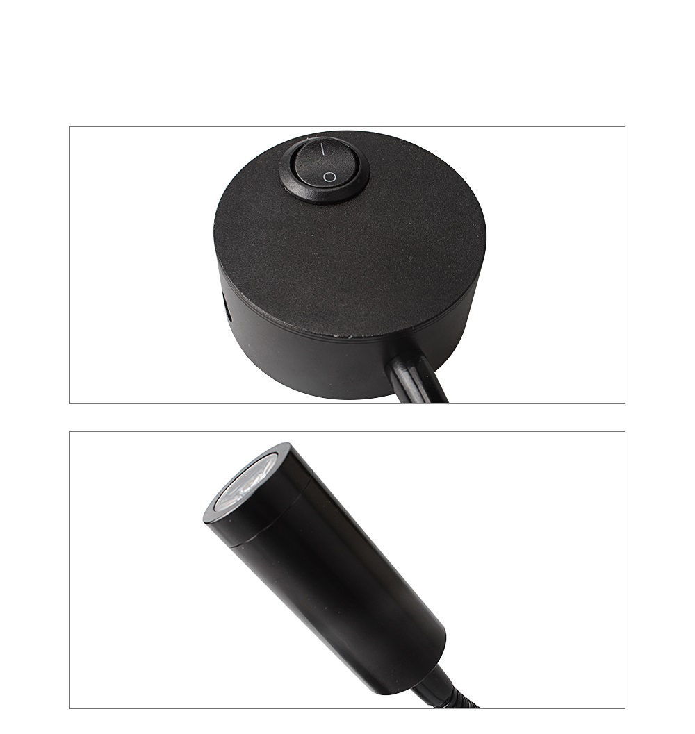 LED Light N0411 nástěnné svítidlo, flexibilní rameno, 3W, čistá bílá 4000K