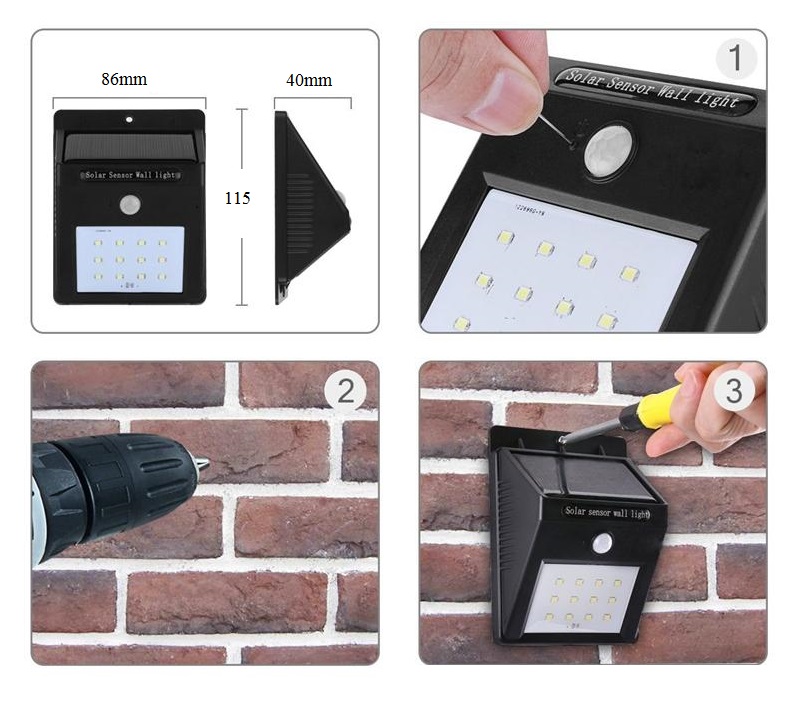 Solární LED světlo s PIR čidlem Solar 540